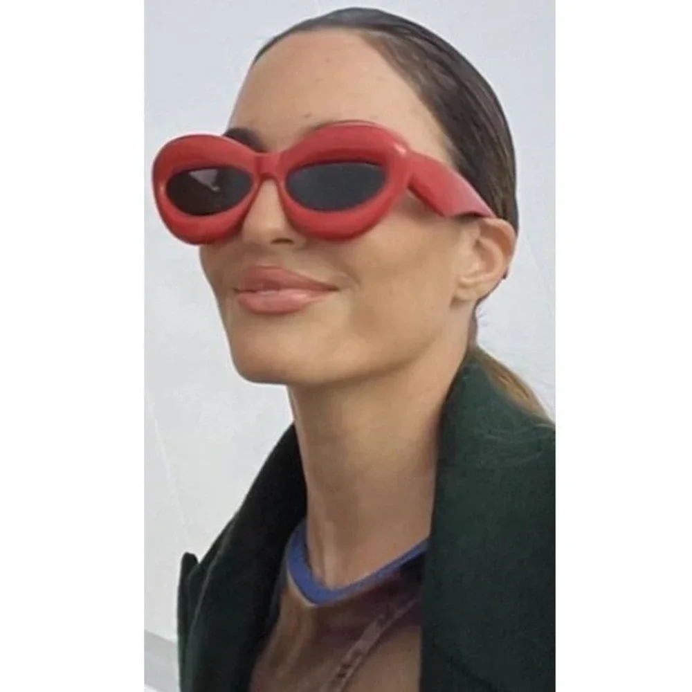 Red Sunglasses Women Fashion Designer Candy Color Luxury Beach Festival  Party‎